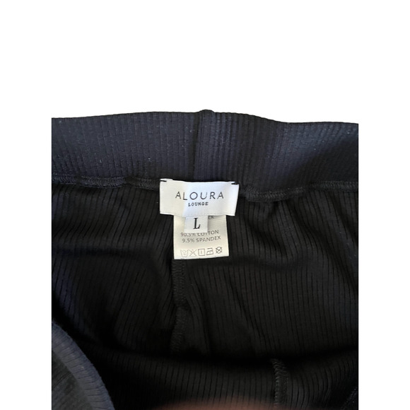 Aloura Lounge Women's Black Get Peachy Knit Bottoms - Picture 2 of 3